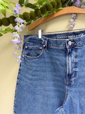 RIVETED! American Eagle Stovepipe Wide Leg Jeans, size 18 reg
